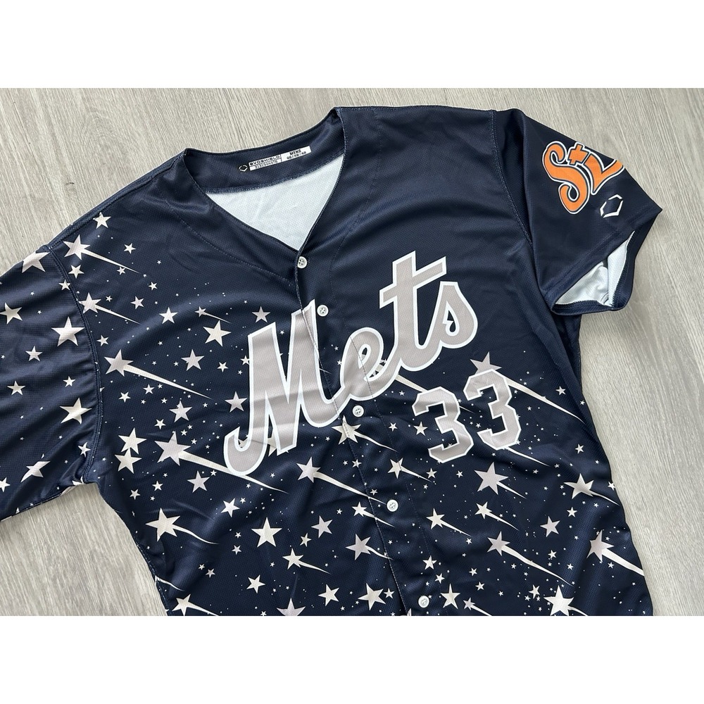 St Lucie Mets Starry Night Authentic Jersey Size 48 #33 Issued